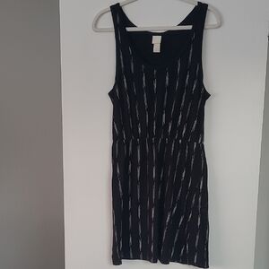 H&M Black and White Patterned Mini Dress